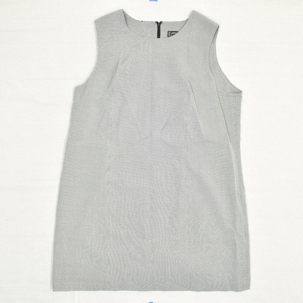 Levine Classics Women's Shift Dress Sleeveless Zip Polyester Gray Plus Size 20W